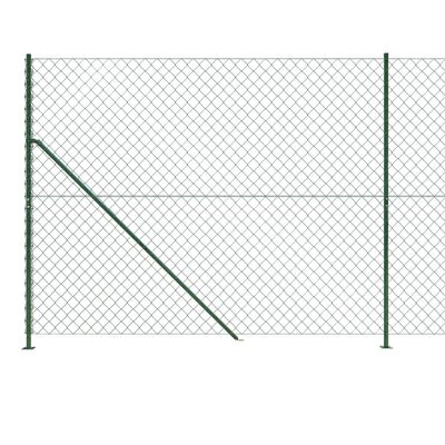 vidaXL Chain Link Fence with Flange Green 1.6x10 m