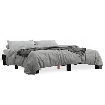 vidaXL Bed Frame without Mattress Black 180x200 cm Super King