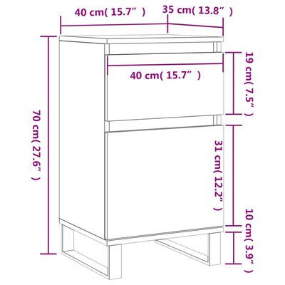 vidaXL Sideboard Concrete Grey 40x35x70 cm Engineered Wood