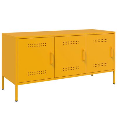 vidaXL TV Cabinet Mustard Yellow 100.5x39x50.5 cm Steel