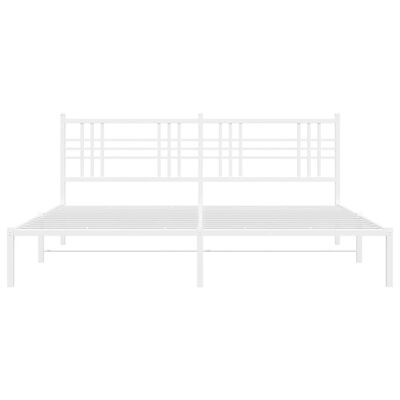 vidaXL Metal Bed Frame without Mattress with Headboard White 193x203 cm