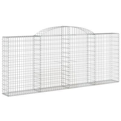 vidaXL Arched Gabion Baskets 12 pcs 300x30x120/140 cm Galvanised Iron