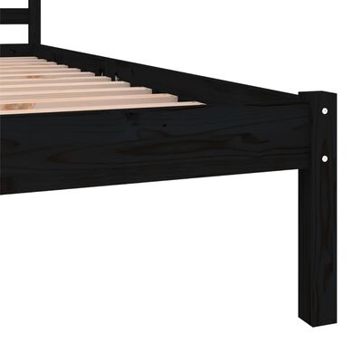 vidaXL Bed Frame without Mattress 75x190 cm Small Single Black Small Single