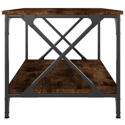 vidaXL Coffee Table Smoked Oak 80x50x45 cm Engineered Wood and Iron