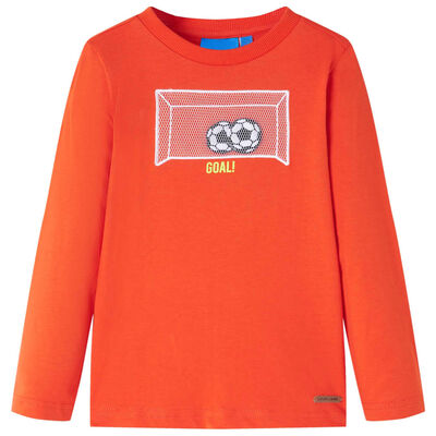 Kids' T-shirt with Long Sleeves Bright Orange 140