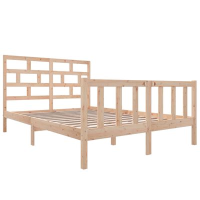 vidaXL Bed Frame without Mattress Solid Wood 160x200 cm (810092+814204)