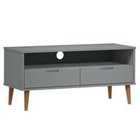 vidaXL TV Cabinet MOLDE Grey 106x40x49 cm Solid Wood Pine