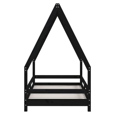 vidaXL Kids Bed Frame Black 80x160 cm Solid Wood Pine