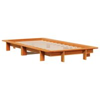 vidaXL Bed Frame without Mattress Wax Brown 75x190 cm Small Single Solid Wood Pine