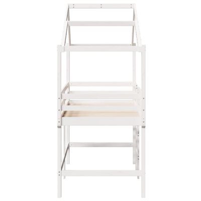 vidaXL Loft Bed with Ladder and Roof without Mattress White 80x200 cm