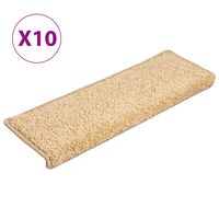 vidaXL Stair Mats 10 pcs 65x21x4 cm Brown