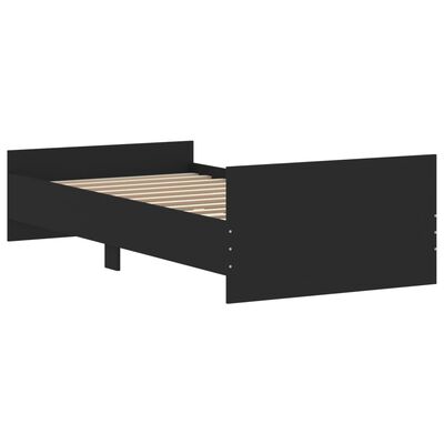 vidaXL Bed Frame without Mattress Black 100x200 cm Engineered Wood