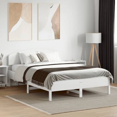 vidaXL Bed Frame without Mattress White 140x190 cm Solid Wood Pine