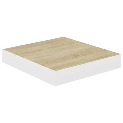 vidaXL Floating Wall Shelves 4 pcs Oak and White 23x23.5x3.8 cm MDF