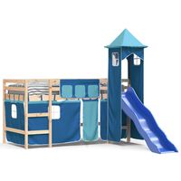 vidaXL Kids' Loft Bed with Tower without Mattress Blue 80x200 cm