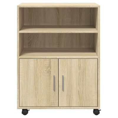 vidaXL Rolling Cabinet Sonoma Oak 60x48x81 cm Engineered Wood