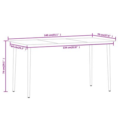 vidaXL 5 Piece Garden Dining Set Oak