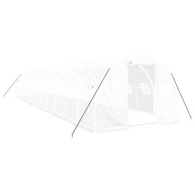 vidaXL Greenhouse with Steel Frame White 36 m² 12x3x2 m