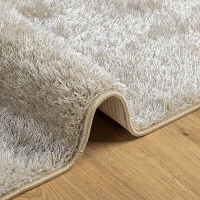 vidaXL Rug ISTAN High Pile Shiny Look Beige 120x170 cm