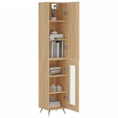 vidaXL Highboard Sonoma Oak 34.5x34x180 cm Engineered Wood