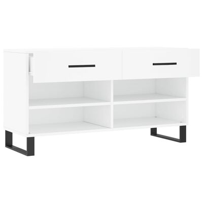 vidaXL Shoe Bench White 102x35x55 cm Engineered Wood