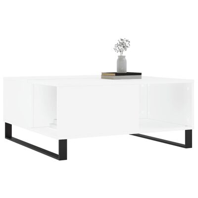 vidaXL Coffee Table White 80x80x36.5 cm Engineered Wood