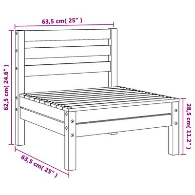 vidaXL Garden Sofas Armless 2 pcs Impregnated Wood Pine