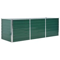 vidaXL Garden Raised Bed Galvanised Steel 240x80x77 cm Green