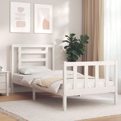 vidaXL Bed Frame without Mattress White 100x200 cm Solid Wood Pine