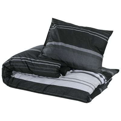 vidaXL Duvet Cover Set Black and White 220x240 cm Cotton