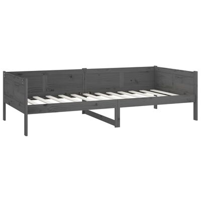 vidaXL Day Bed without Mattress Grey Solid Wood Pine 90x200 cm