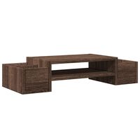 vidaXL Monitor Stand with Storage Brown Oak 70x27x15 cm Engineered Wood