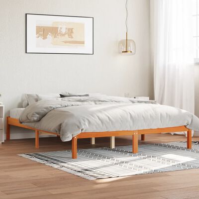 vidaXL Bed Frame without Mattress Wax Brown 160x200 cm Solid Wood Pine