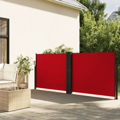 vidaXL Retractable Side Awning Red 120x600 cm