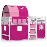 vidaXL Kids' Loft Bed with Tunnel without Mattress Pink 80x200 cm