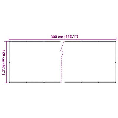 vidaXL Balcony Privacy Screen Grey 300x120 cm PVC