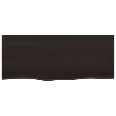 vidaXL Bathroom Countertop Dark Brown 100x40x2 cm Treated Solid Wood