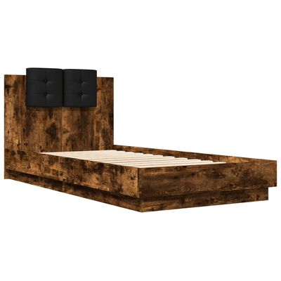 vidaXL Bed Frame without Mattress Smoked Oak 90x190 cm Single