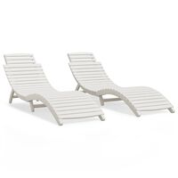 vidaXL Sun Loungers 2 pcs White 184x55x64 cm Solid Wood Acacia