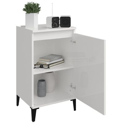 vidaXL Bedside Cabinets 2 pcs High Gloss White 40x35x70cm Engineered Wood