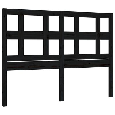 vidaXL Bed Frame without Mattress Black 140x190 cm Solid Wood Pine