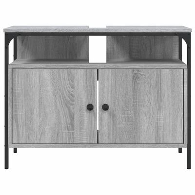 vidaXL Bathroom Sink Cabinet Grey Sonoma 80x30x60 cm Engineered Wood