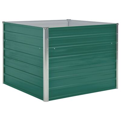 vidaXL Raised Garden Bed 100x100x77 cm Galvanised Steel Green