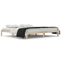 vidaXL Bed Frame without Mattress Solid Wood Pine 200x200 cm