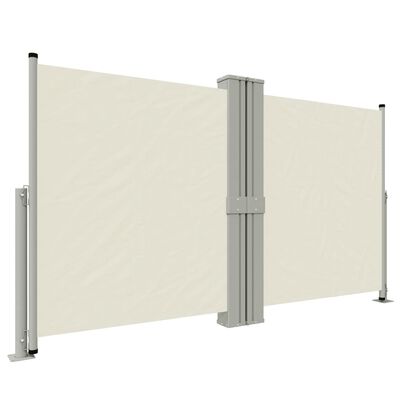 vidaXL Retractable Side Awning Cream 140x1200 cm