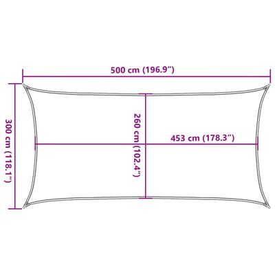 vidaXL Sun Shade Sail Sand 5x3 m 100% Polyester Oxford