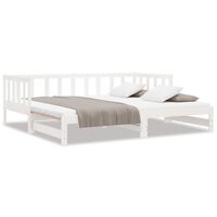 vidaXL Day Bed with Trundle without Mattress White 80x200 cm Solid Wood