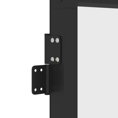 vidaXL Interior Door Slim Black 83x201.5 cm Tempered Glass and Aluminium