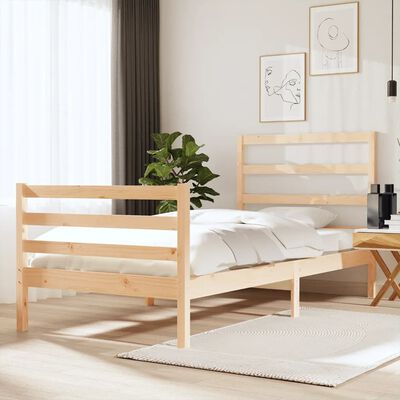 vidaXL Bed Frame without Mattress Solid Wood Pine 90x190 cm Single