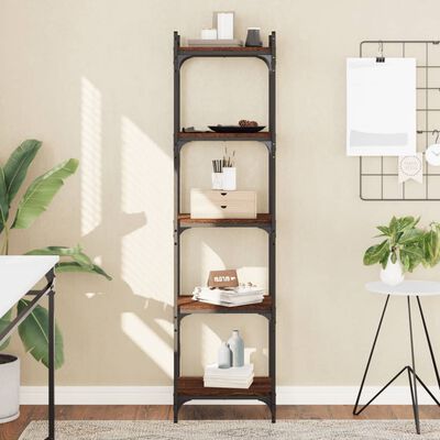 vidaXL Bookcase 5-Tier Brown Oak 40x30x154 cm Engineered Wood